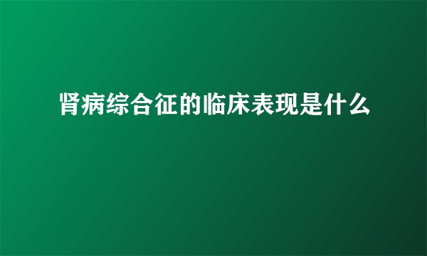肾病综合征的临床表现是什么