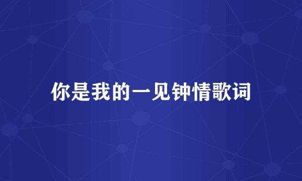 你是我的一见钟情歌词