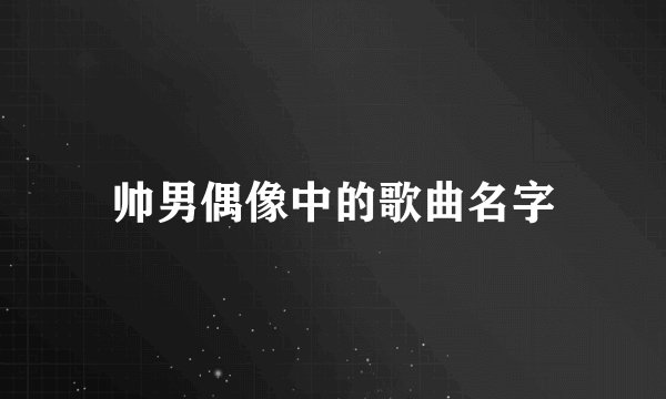 帅男偶像中的歌曲名字