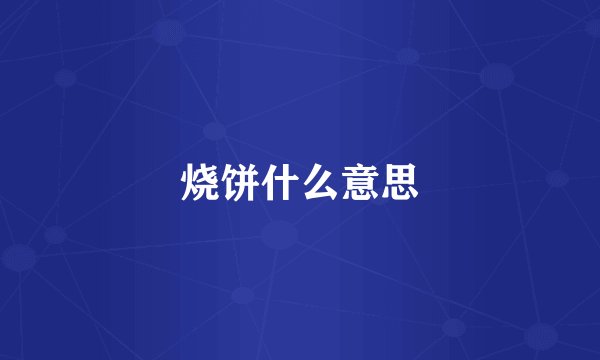 烧饼什么意思