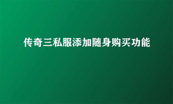 传奇三私服添加随身购买功能