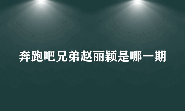 奔跑吧兄弟赵丽颖是哪一期