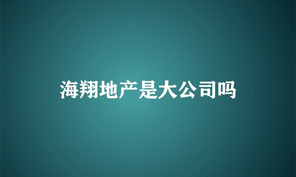 海翔地产是大公司吗