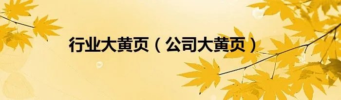 行业大黄页(公司大黄页)