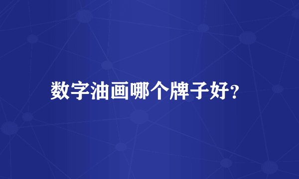 数字油画哪个牌子好?