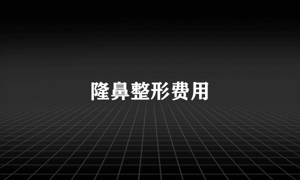 隆鼻整形费用