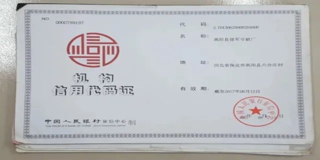 机构信用代码证是什么东西