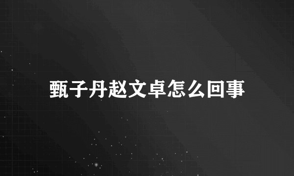 甄子丹赵文卓怎么回事
