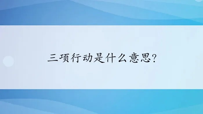 三项行动是什么意思？