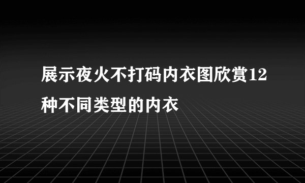 展示夜火不打码内衣图欣赏12种不同类型的内衣