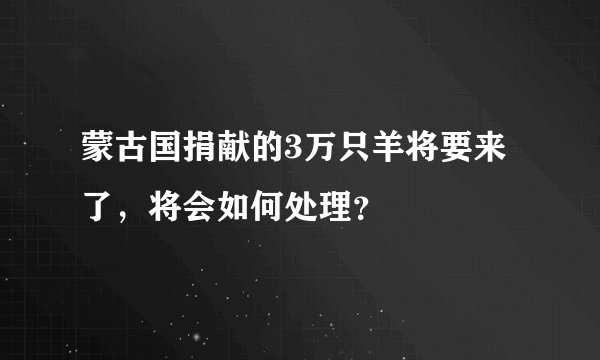 蒙古国捐献的3万只羊将要来了，将会如何处理？