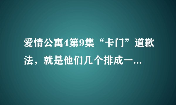 爱情公寓4第9集“卡门”道歉法，就是他们几个排成一排的那段台词