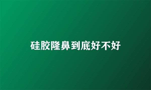 硅胶隆鼻到底好不好
