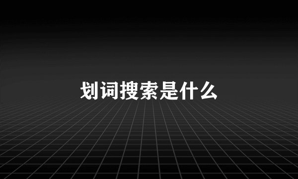 划词搜索是什么