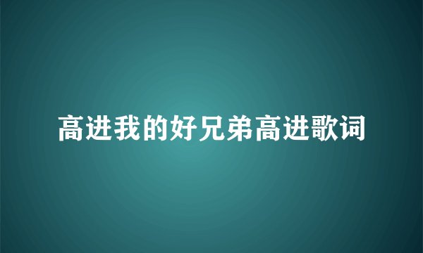 高进我的好兄弟高进歌词