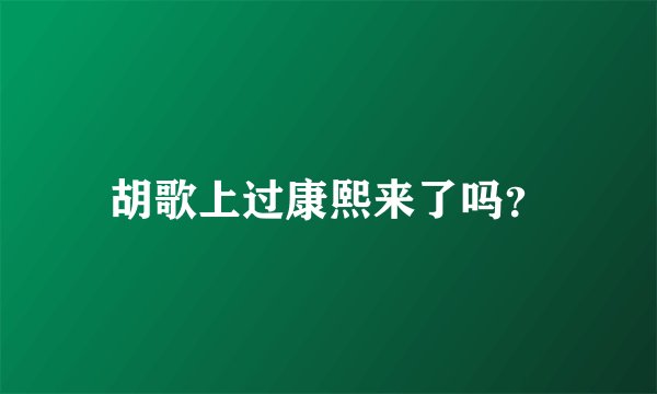 胡歌上过康熙来了吗？