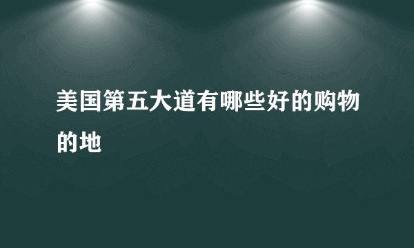 美国第五大道有哪些好的购物的地