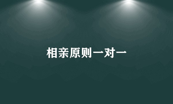相亲原则一对一