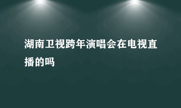 湖南卫视跨年演唱会在电视直播的吗