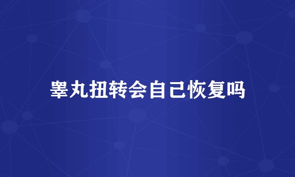 睾丸扭转会自己恢复吗