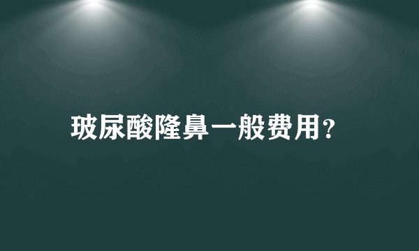 玻尿酸隆鼻一般费用？