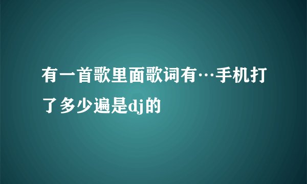 有一首歌里面歌词有…手机打了多少遍是dj的