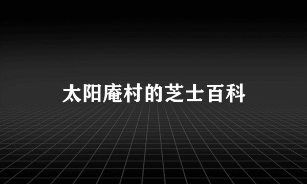 太阳庵村的芝士百科