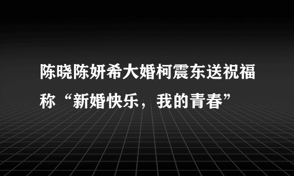 陈晓陈妍希大婚柯震东送祝福称“新婚快乐,我的青春”