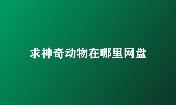 求神奇动物在哪里网盘