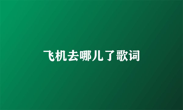 飞机去哪儿了歌词