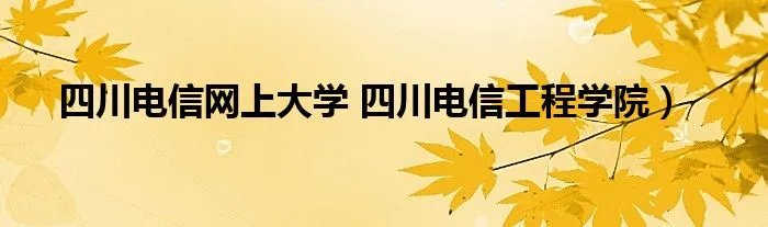 四川电信网上大学 四川电信工程学院）