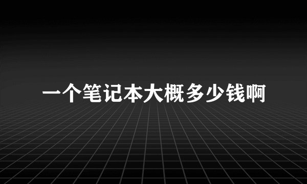 一个笔记本大概多少钱啊