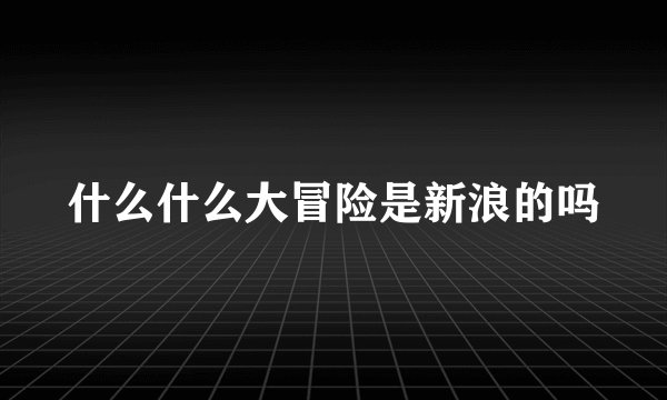什么什么大冒险是新浪的吗