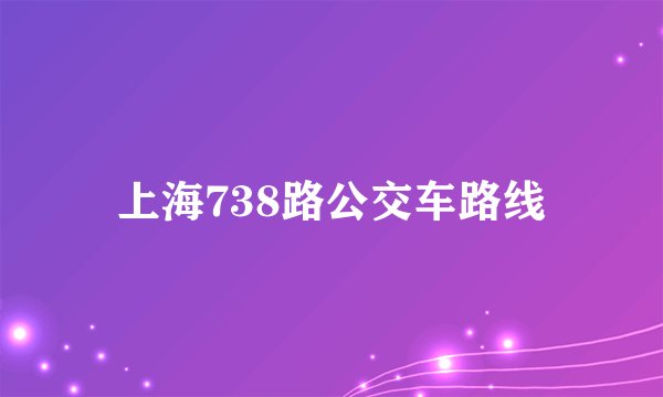 上海738路公交车路线