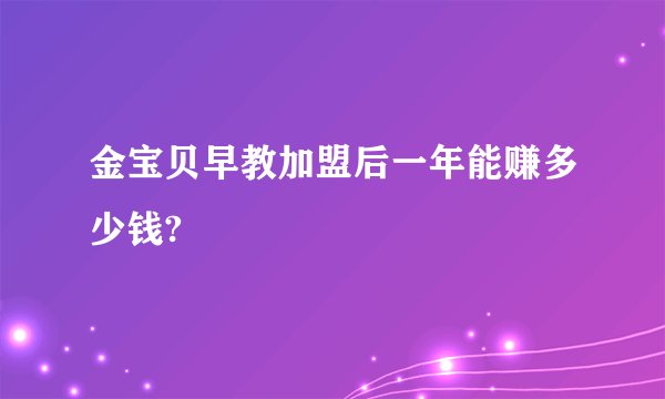 金宝贝早教加盟后一年能赚多少钱?