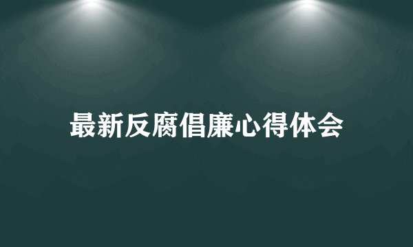 最新反腐倡廉心得体会