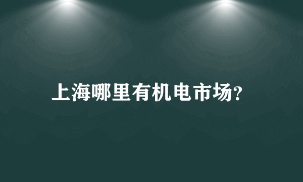 上海哪里有机电市场？