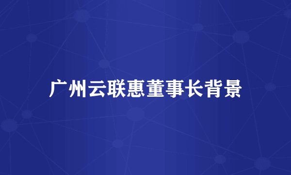 广州云联惠董事长背景