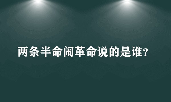 两条半命闹革命说的是谁？