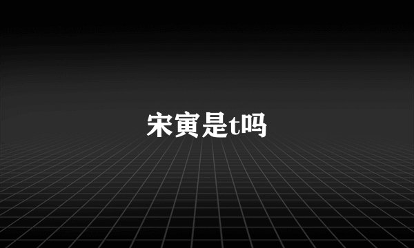 宋寅是t吗