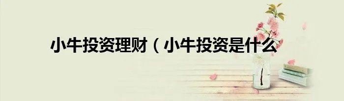 小牛投资理财（小牛投资是什么