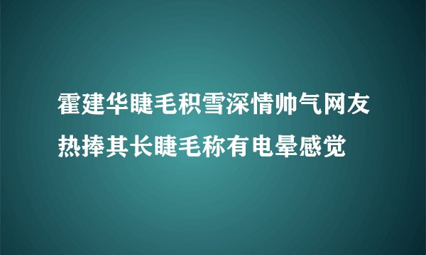 霍建华睫毛积雪深情帅气网友热捧其长睫毛称有电晕感觉