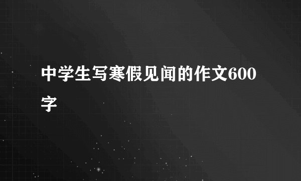 中学生写寒假见闻的作文600字