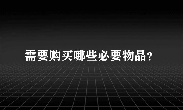 需要购买哪些必要物品？
