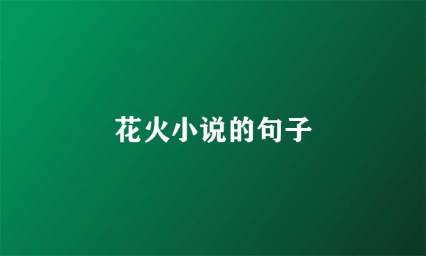 花火小说的句子