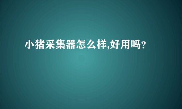 小猪采集器怎么样,好用吗？
