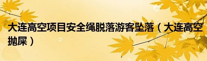 大连高空项目安全绳脱落游客坠落（大连高空抛屎）