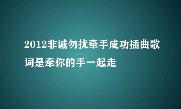 2012非诚勿扰牵手成功插曲歌词是牵你的手一起走