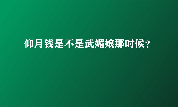 仰月钱是不是武媚娘那时候？