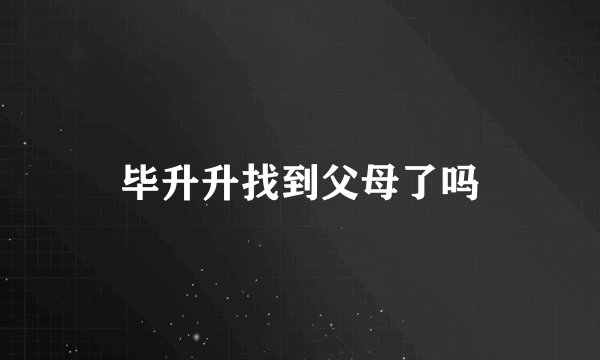 毕升升找到父母了吗